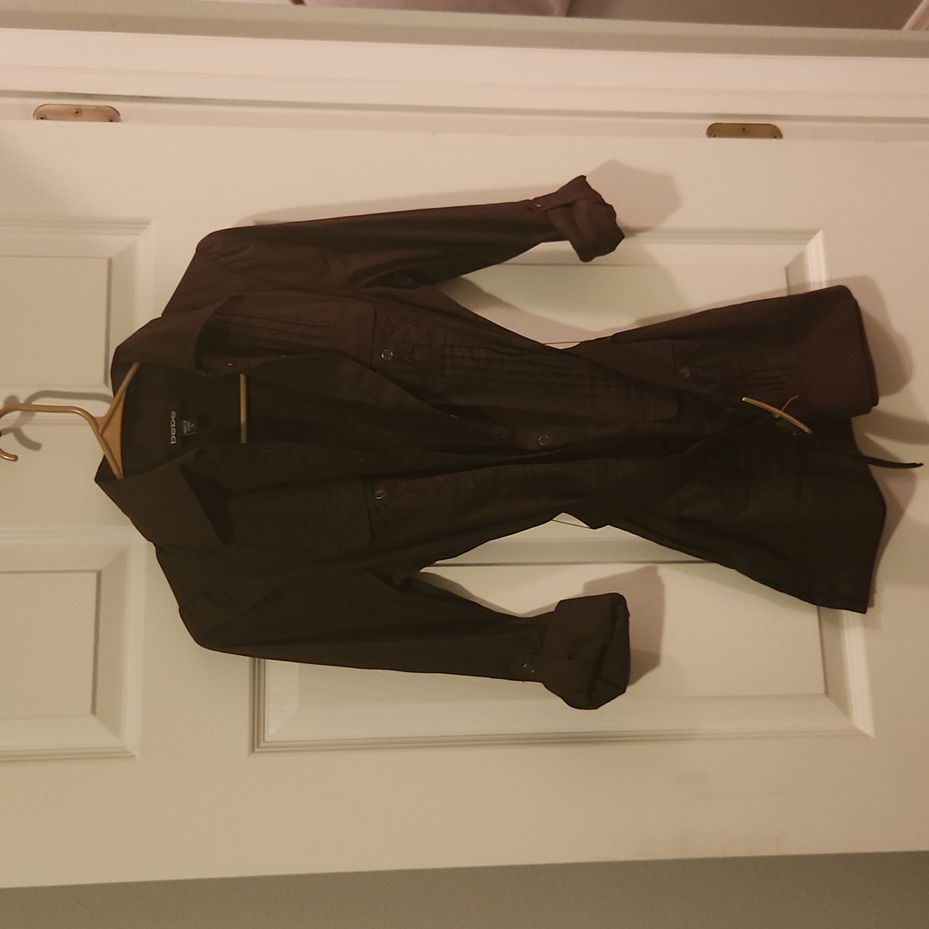 Bebe Button Down Cargo Top